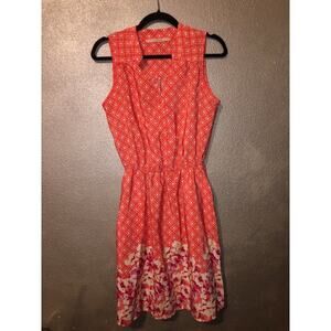 41 Hawthorn CottageCore Boho Hippie Orange Pink Floral Dress Small